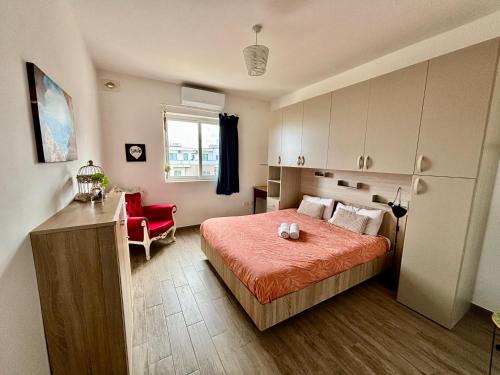 Postel nebo postele na pokoji v ubytování Cozy appartament sea view