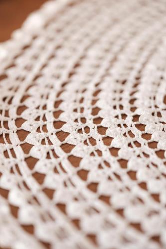 a close up of a white table with a white doodleregationregationregation at Midi Pool Villa & SPA in Veglie