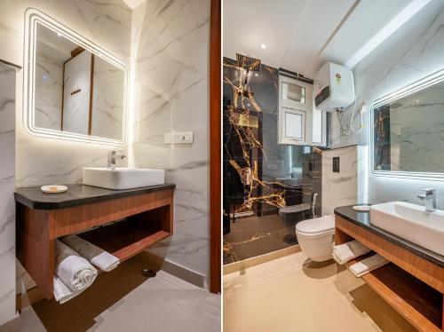 Koupelna v ubytování Hotel AVAAS - Faiz Road Karol Bagh