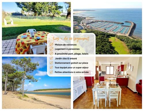 un collage de photos d'une maison avec l'océan dans l'établissement 