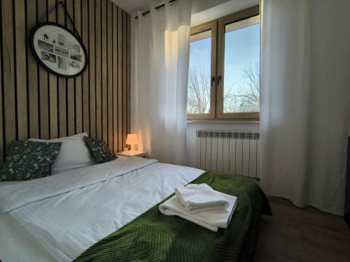 Katil atau katil-katil dalam bilik di Tabago Studio 25 Zduńska Wola, Srebrna