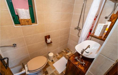 a bathroom with a toilet and a sink at Gorgeous Home In Zelengrad With Kitchen in Zelengrad