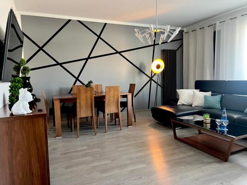 Χώρος καθιστικού στο Apartament Solna 38 centrum miasta z podziemnym garażem