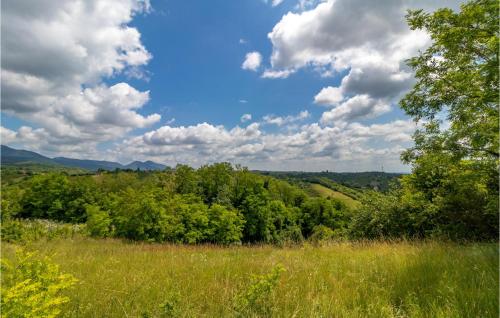 a field of grass with trees and a sky with clouds at Awesome Home In Dragovanscak With Sauna in Slavetić