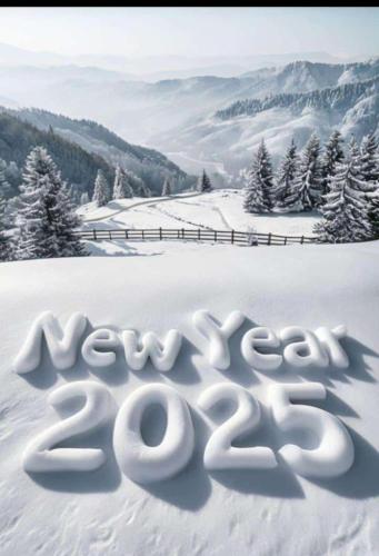 a new year sign in the snow on a mountain at Hotel Relax Inn in Nichinai