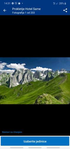 a screenshot of a picture of a mountain at PROKLETIJE COTAGESEe in Plav