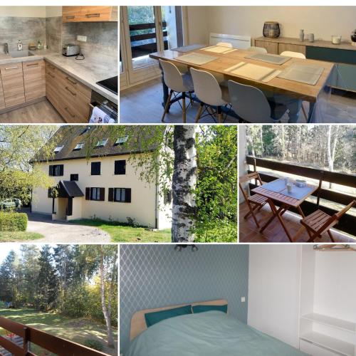 un collage de photos d'une cuisine et d'une maison dans l'établissement Un séjour ressourçant en Alsace entre vignes et montagnes l'Escapade Barochaise à 20mn de Colmar, à Labaroche