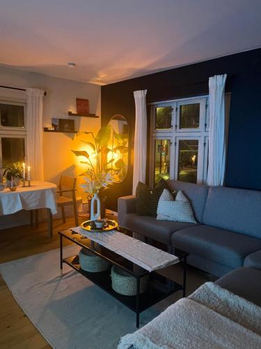 Posezení v ubytování Koselig sentral leilighet