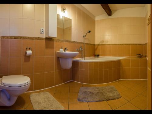 Koupelna v ubytování Apartments Sofia