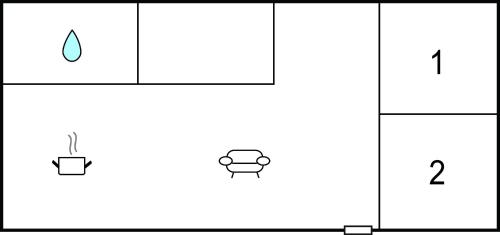 a diagram of a cup of tea and a cup of coffee at 2 Bedroom Nice Home In Fårvang in Fårvang