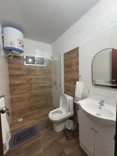 a bathroom with a toilet and a sink at Complejo San San in San Luis