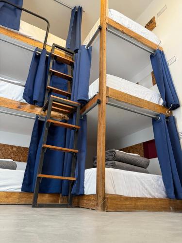 two bunk beds with a ladder in a room at SG Paracas Hostel in Paracas
