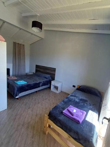 a room with two beds in a room at Entre Pueblos in Lago Puelo