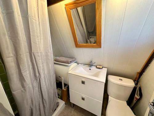 Ένα μπάνιο στο Chalet cosy 4 pers, vue Lac Matemale, équipements complets - FR-1-758-38