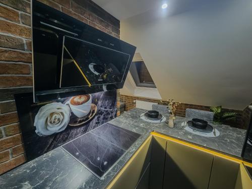 Η κουζίνα ή μικρή κουζίνα στο Ferienwohnung JP-Home