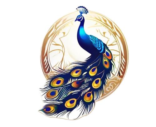 a peacock feather in a mirror isolated on a white background at The Peacock Townhouse Hotel Kenilworth - Warwick in Kenilworth