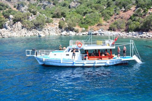a group of people on a boat in the water at Berrak1 private yacht in Marmaris