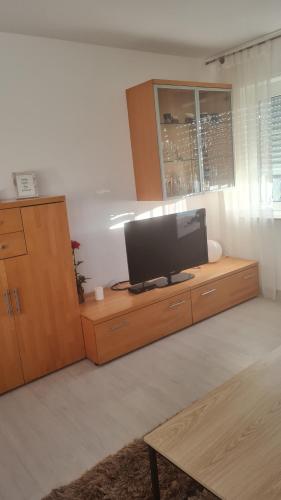 Televisyen dan/atau pusat hiburan di Ferienwohnung A&P