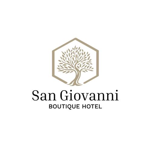 a tree in a hexagon logo template at Boutique Hotel San Giovanni in San Giovanni in Persiceto