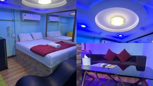 Postel nebo postele na pokoji v ubytování Bankhunchang Ramkhamhaeng hotel
