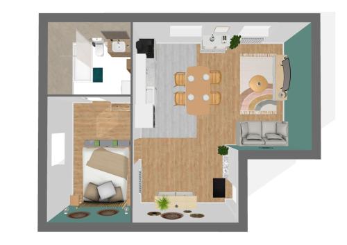 - un étage d'une chambre dans l'établissement La Vue Royale - Face au château - WiFi - 4 personnes, à Pau