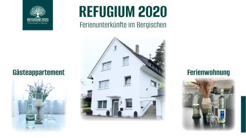 a collage of photos of a white house at Refugium 2020 in Marienheide