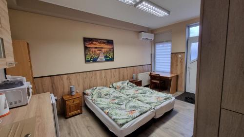 Ένα ή περισσότερα κρεβάτια σε δωμάτιο στο Apartmán 1 Hradná 9