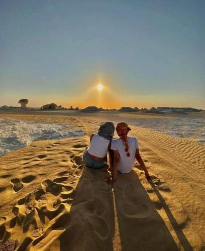 white desert camping