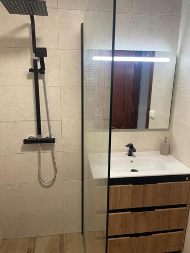 Koupelna v ubytování Apartamento en el Paseo de Manuel Noriega, Nº 9, con jardín privado, Wifi, en Comillas