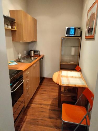 Η κουζίνα ή μικρή κουζίνα στο Apartament Haffnera