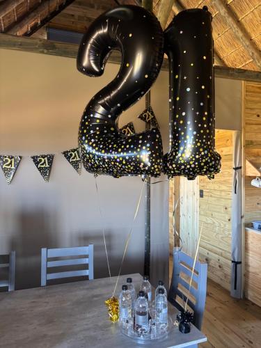 a large black balloon with a number two at Kuierbos in Gouritzmond