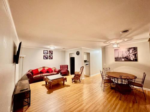 a living room with a couch and a table at Apartment in Lexington, SC in Lexington