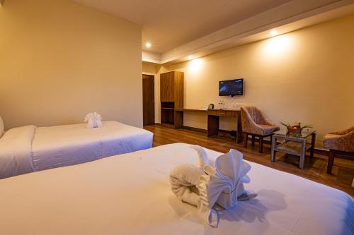 TV a/nebo společenská místnost v ubytování Hotel Dashain