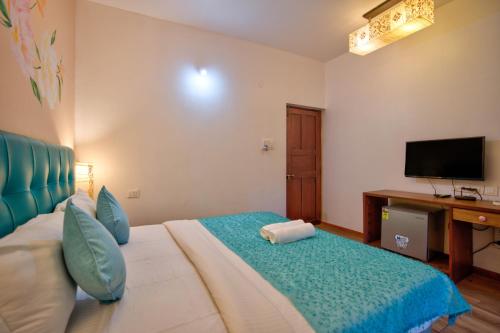 Resort Martins Siesta , A Portuguese Heritage Resort in Calanguteにあるテレビまたはエンターテインメントセンター