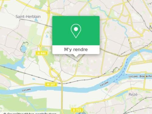 Une carte de mon refuge avec une carte dans l'établissement Studio 16m2 equipé, à Nantes