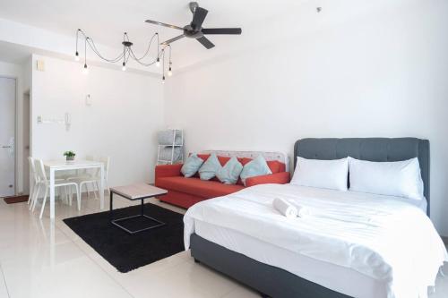 Кровать или кровати в номере I-City Luxury Condominiums, Shah Alam - Smarthome