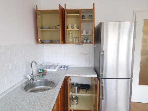 Η κουζίνα ή μικρή κουζίνα στο Heart of Ljubljana with free parking