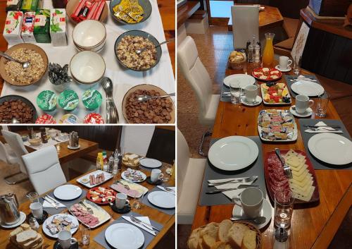a table with plates and food on top of it at Beach Apartments Croatia in Duće