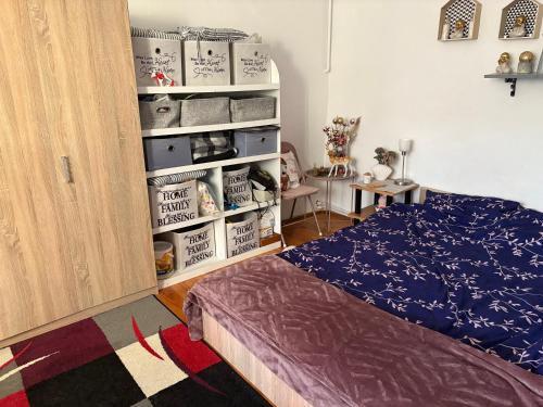 Ένα ή περισσότερα κρεβάτια σε δωμάτιο στο Casă la țară
