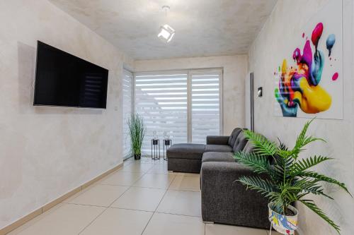 Μια τηλεόραση ή/και κέντρο ψυχαγωγίας στο Baltic Cliff Apartamenty