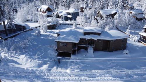 a house covered in snow with trees and buildings at 1044C Coyote Ridge in South Lake Tahoe