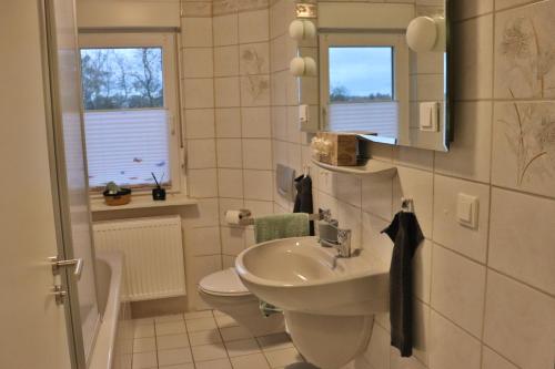 Bilik mandi di Ferienwohnung am Koppenstein