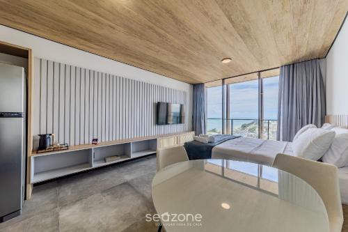 TV/trung tâm giải trí tại NWTs - Estúdios com Vista Lateral Mar em Maceió II