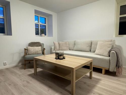 波多Perfect base in the middle of the city!的带沙发和咖啡桌的客厅