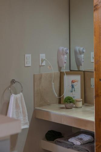 a bathroom with a sink and a mirror at Blend Lodges in Tunuyán