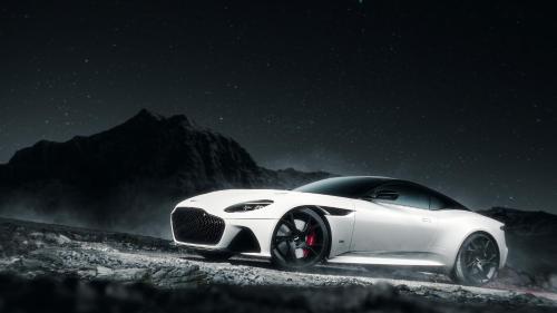 a white bugatti car parked on a hill at night at Chhetri Homestay in Rhenok