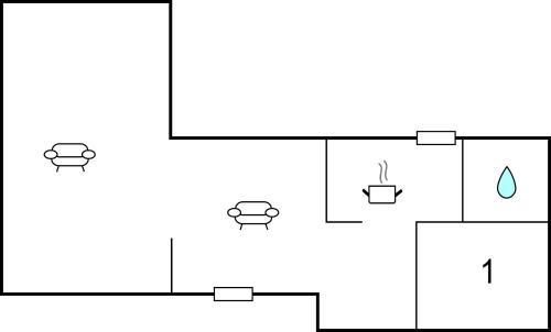 a block diagram of a bathroom with a shower at Awesome Home In Jægerspris With Kitchen in Jægerspris