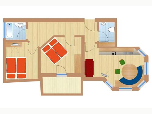 a floor plan of a house with a room at HOFERHOF Schladming -Dachstein in Schladming