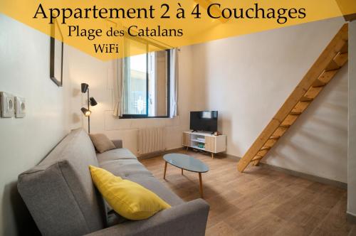 Appartement tout equipé 4 couchages à 600m de la Plage des Catalans
