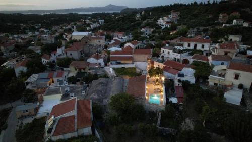 an aerial view of a town with buildings at Ontas Traditional Apartment In Gavalochori - BY APOKORONAS VILLAS in Gavalochori